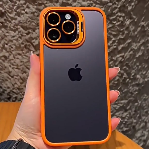 透明ケース iPhone14 シリーズ ケース シンプル マット コントラストカラー フレーム スタンド付き 耐衝撃 おしゃれ 全面保護 薄型 汚れにくい｜shop-mirise