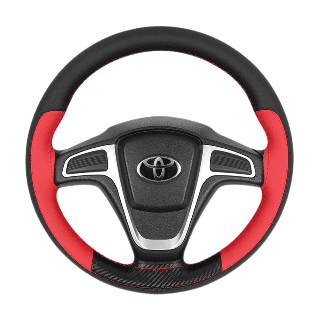 ハンドルカバー 編み込み ステアリングカバー 本革 37-38cm 汎用 普通