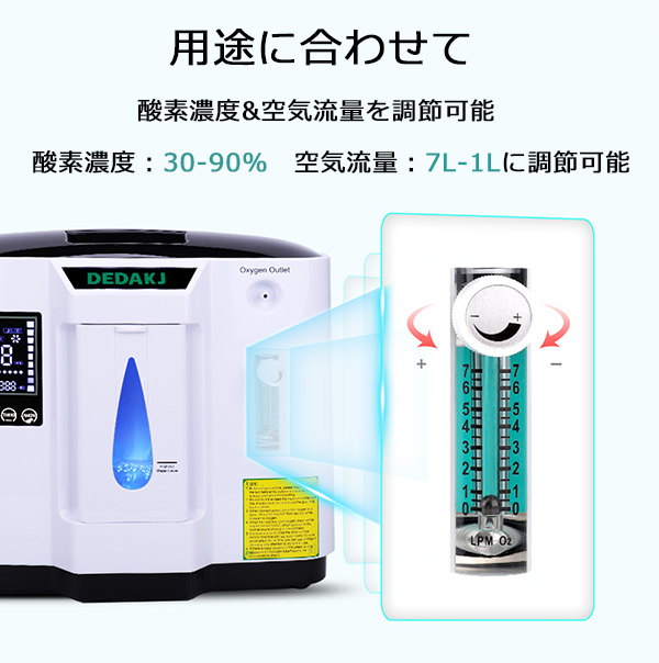 直売安い 酸素発生器 家庭用酸素濃縮器 酸素吸入器 90％高濃度酸素 7L 
