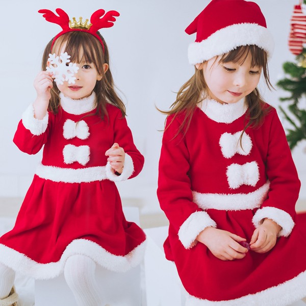 サンタ服 女の子 キッズ サンタコスプレ サンタクロース クリスマス衣装 3点セット ワンピース フード付き トナカイ コスチューム 仮装 子供服 Cl1390 ショップモモ 通販 Yahoo ショッピング