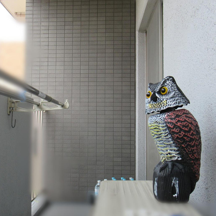 市場 本物そっくりフクロウ模型 ベランダ 首振りフクロウ カラスよけ 鳥よけ