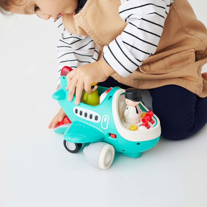 Hola Toys 音 が 鳴る おもちゃ 飛行機 音がいっぱい 1歳 動く