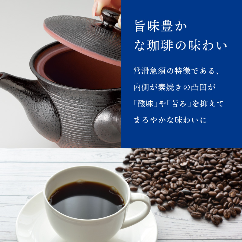 コーヒー急須 常滑焼 珈琲の旨味を引き出す急須 日本製 コーヒー ドリップ 職人 手作り きゅうす 陶器ティーポット 垂れにくい お手入れ簡単