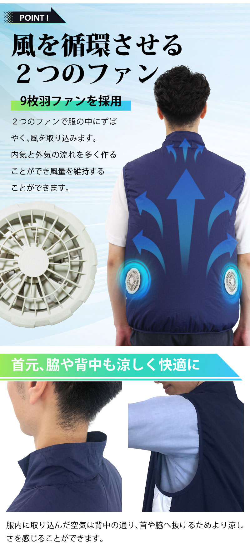 電動ファン付空調ベスト 4