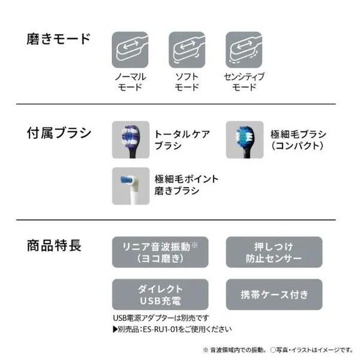 Panasonic（パナソニック） 電動歯ブラシ ドルツ 音波振動 ハブラシ EW