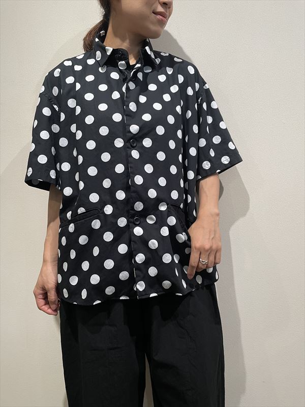 格安90s ドット柄シャツ ラロッカ LOLO（ロロ） LOLO LIKE ロロライク 片玉ポケットビッグシャツ ドット