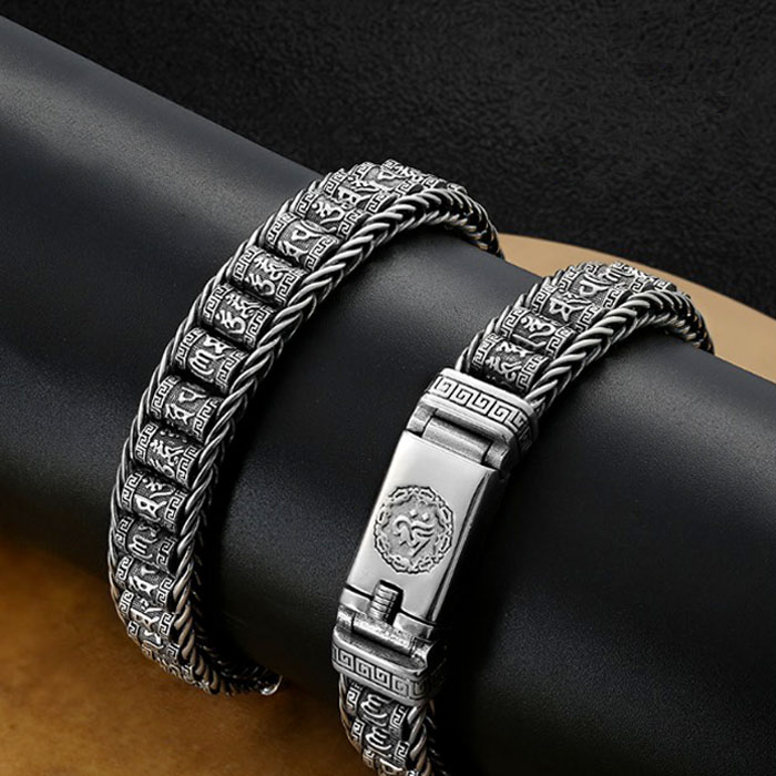 シルバーアクセサリー SILVER925 ローラー 中華回紋 六字真言 厄除け