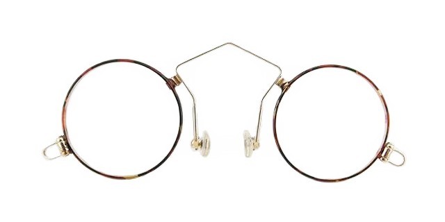 鼻メガネ【サバエ 日本製】フィンチタイプ ブラウンデミ/ゴールド