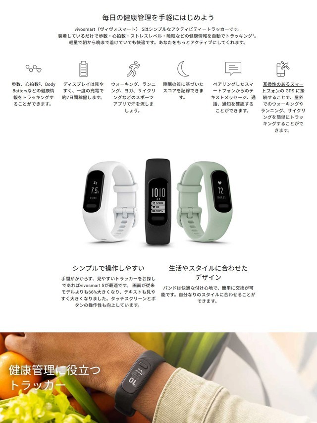 GARMIN（ガーミン） GARMIN Vivosmart5【正規品 日本版】 ヴィヴォ