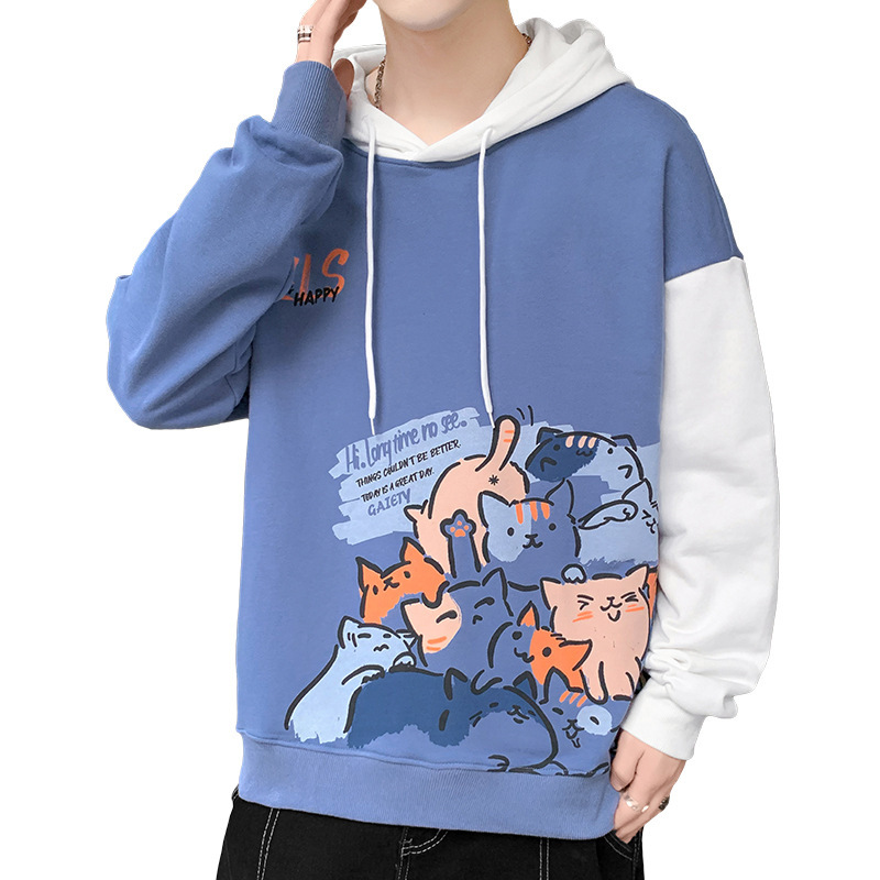 5 大好評 パーカー メンズ 長袖 トレーナー 秋服 かわいい プルオーバー おもしろ ロングパーカー 猫 トップス 可愛い プリント 大きいサイズ おしゃれ カジュアル Simbcity Net