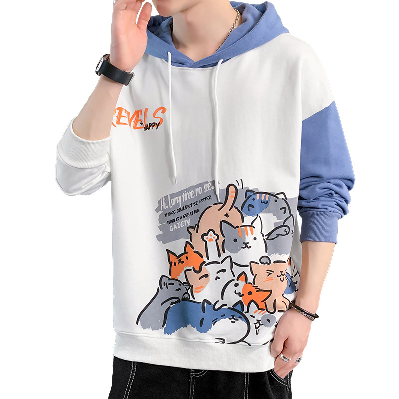 5 大好評 パーカー メンズ 長袖 トレーナー 秋服 かわいい プルオーバー おもしろ ロングパーカー 猫 トップス 可愛い プリント 大きいサイズ おしゃれ カジュアル Simbcity Net