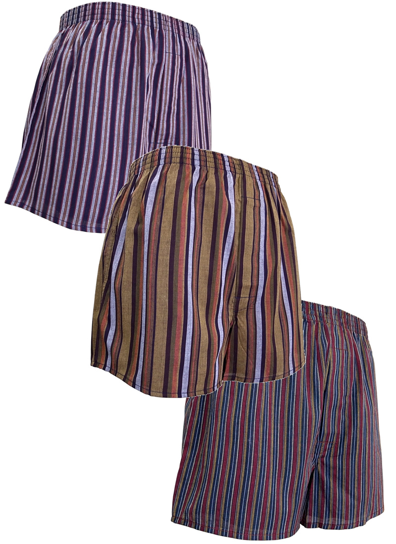 メンズ 和柄 トランクス 先染め ストライプ 縞柄 ３柄セット 送料無料 前開き ボタン付き 底マチ仕様 オリジナル柄 [セレスティアル] |  | 01