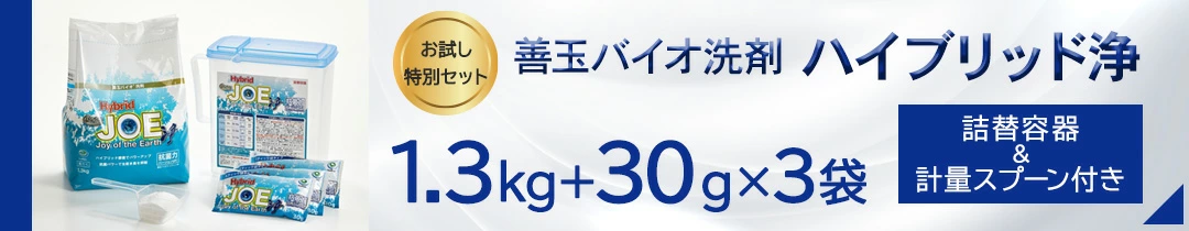 洗濯用洗剤 ハイブリッド浄 お試しセット 善玉バイオ洗剤 お試し1袋＋