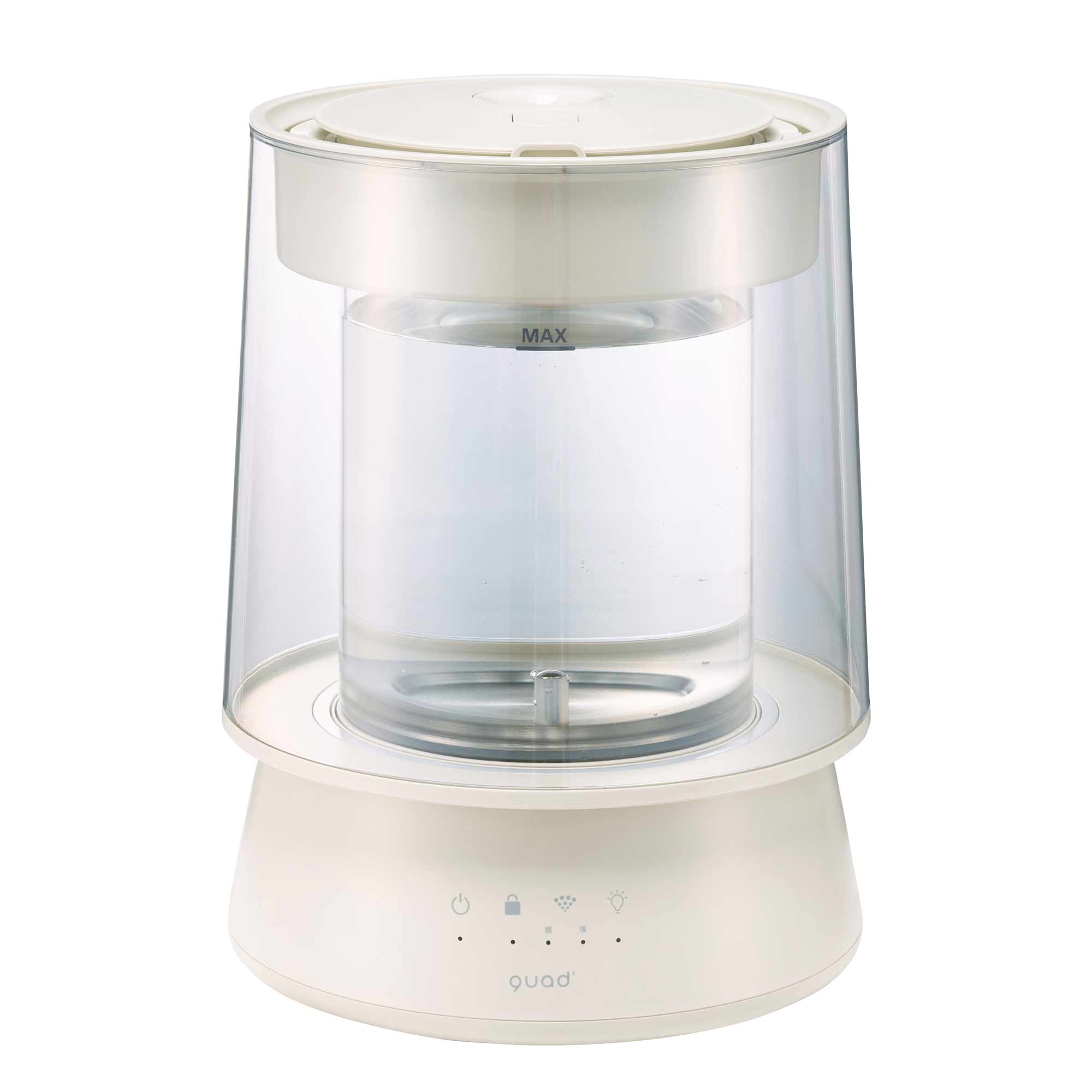 QUADS(クワッズ) ガラススチーム加湿器 蒸気式 17畳対応 上部給水 楽天市場】QUADS ガラススチーム加湿器 GLASS グラス 上部給水式 QS549
