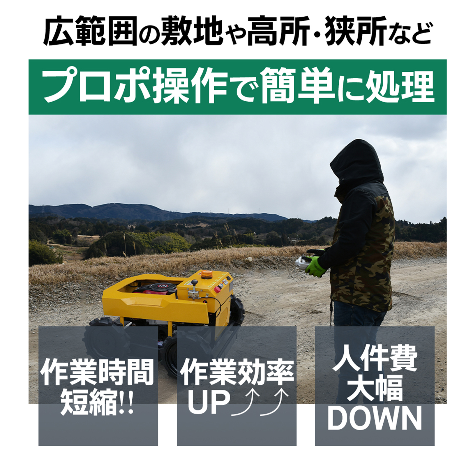 SUNGA ラジコン草刈機 カルゾー LM550 刈幅550mm 4輪モデル 自走式