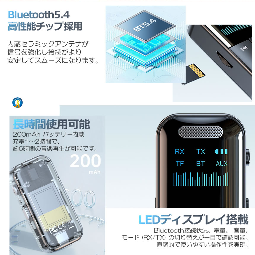 2個セット トランスミッター レシーバー オーディオ 1台2役 送信機
