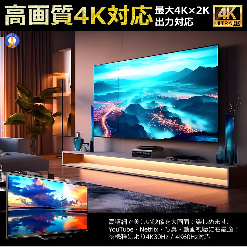 Type-C to HDMI 変換ケーブル 2m USB-C HDMI ケーブル 4K対応 60Hz 映像出力 テレビ 接続 KODEADA 関連画像3