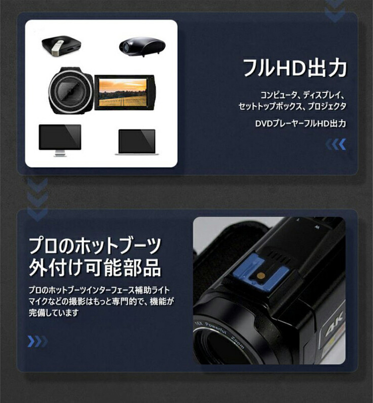 ビデオカメラ 4K YouTubeカメラWIFI機能 5600万画素 ビデオカメラ 4K超高画質 デジタルビデオカメラ DVビデオカメラ 3.0