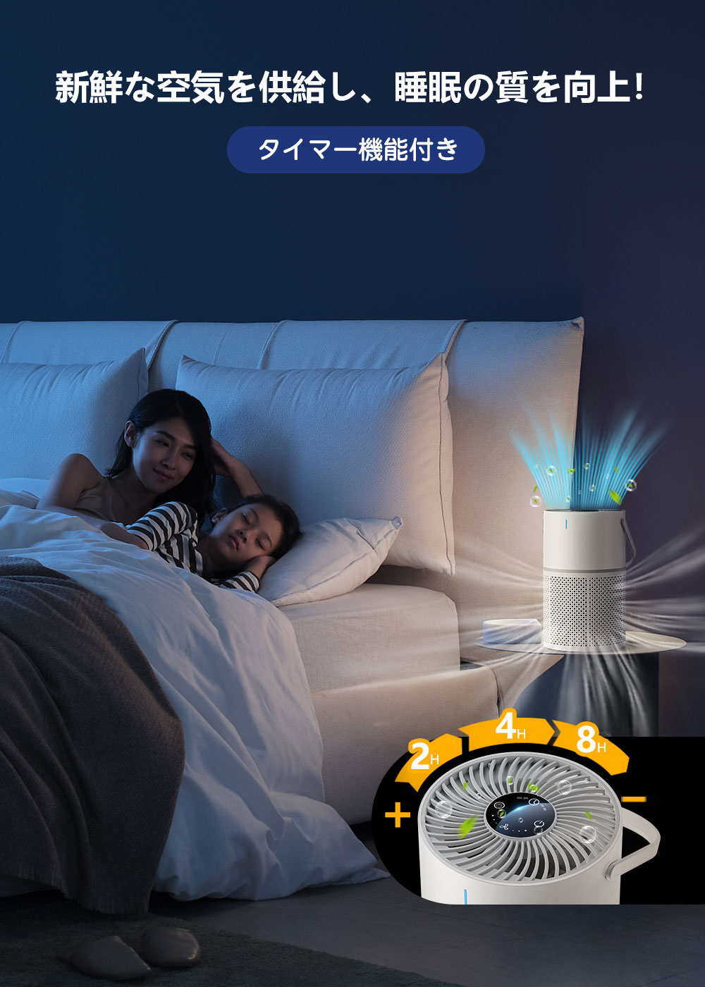 空気清浄機 小型 卓上 花粉対策 コンパクト HEPAフィルター 空気循環