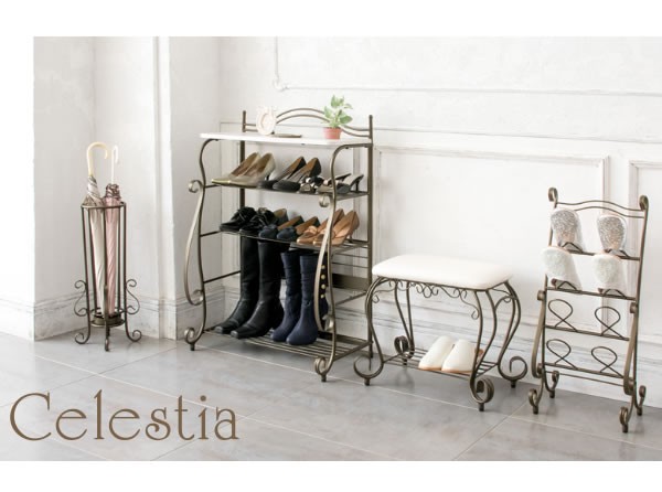 スリッパラック おしゃれ アンティークゴールド 高級感 玄関収納 軽量