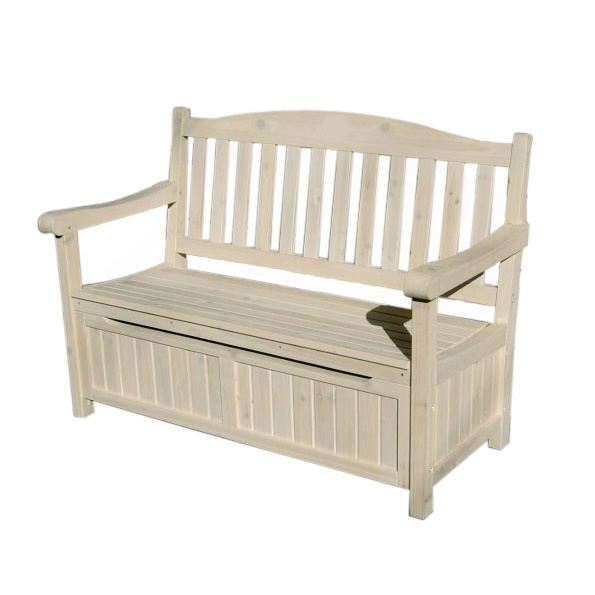 天然木ガーデンベンチ　収納付き　シンプルデザイン　椅子　おしゃれ　庭　片付け　ベランダ　収納庫