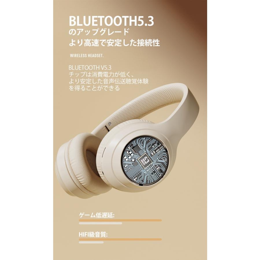 ヘッドホン bluetooth ワイヤレスヘッドフォン ノイズキャンセリング 韓国 長時間再生 折り畳み式 高音質 メモリカード対応 おしゃれ 人気｜shopfleurit｜10