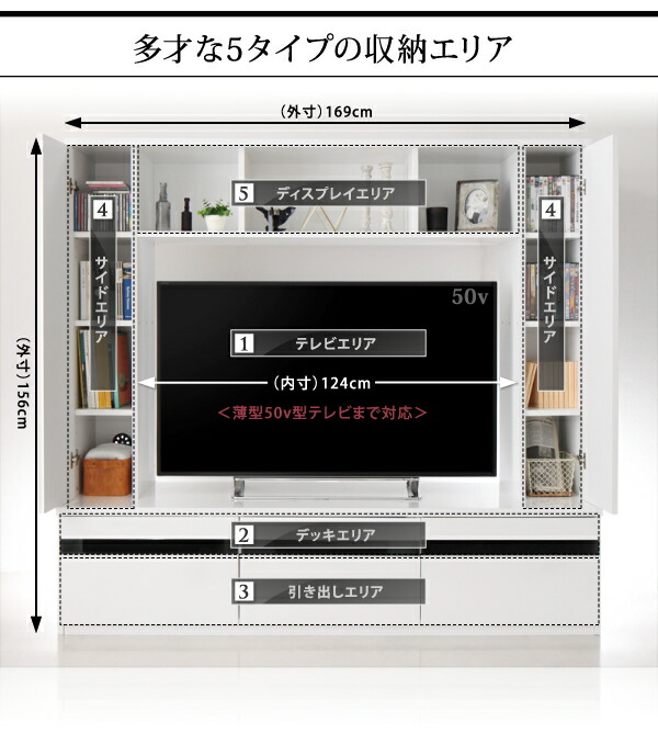 テレビ台 ハイタイプ テレビボード TV台 50型 50インチ 42型 42