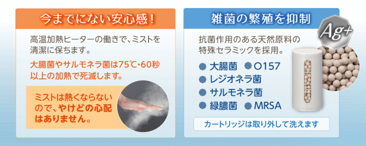 ゼンケン ハイブリッド加湿器 ナチュラルミスト 抗菌・殺菌機能