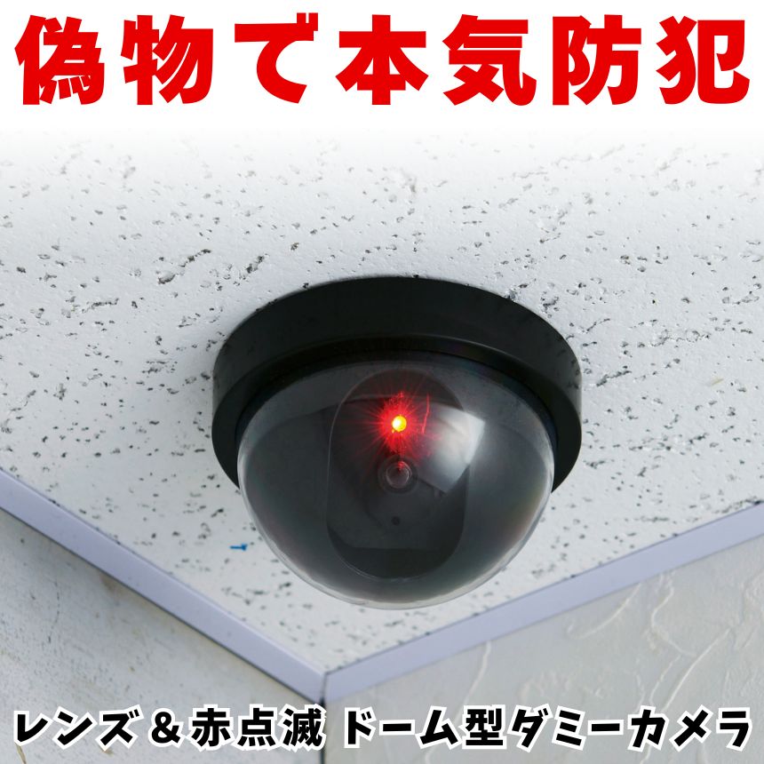 ダミー カメラ ドーム型 防犯カメラ フェイク 監視カメラ 点滅LED 電池