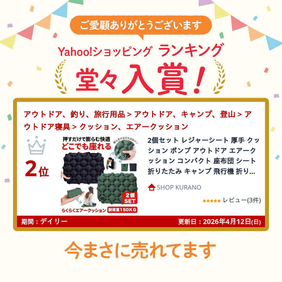 2個セット レジャーシート 厚手 クッション ポンプ アウトドア エアー
