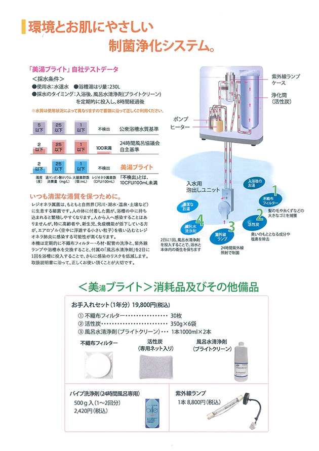家庭用24時間循環温浴システム 循環温浴システム 24時間風呂 イオン 