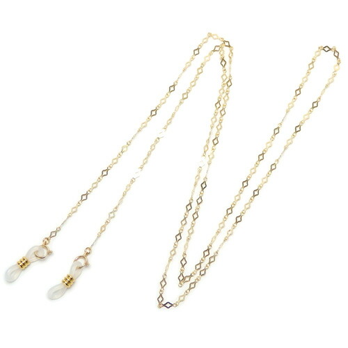 メガネチェーン 10金 ひし形 スパークル ダイヤ型チェーン K10