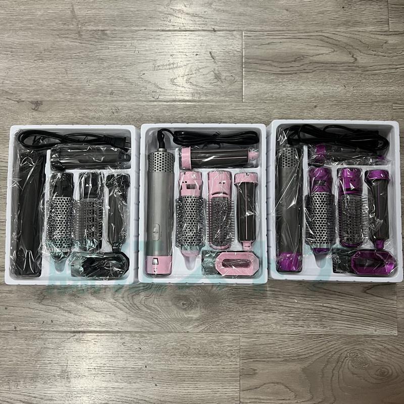 5in1 ヘアアイロン 多機能 ホットエアーブラシ 無段階3段階温度調節 ヘアアイロン 多機能 ホットエアーブラシ 5 IN 1カールアイロン 電熱