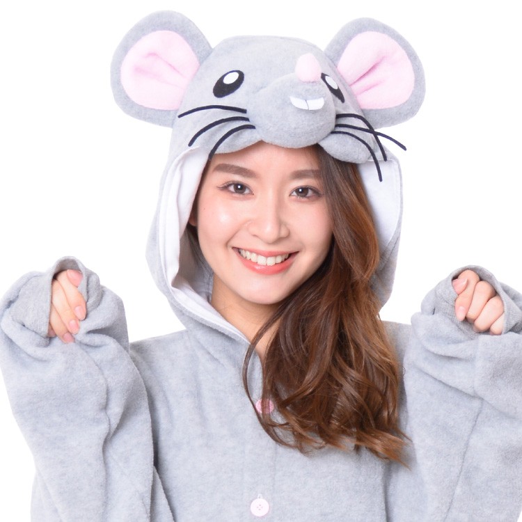 着ぐるみ パジャマ 大人用 ネズミ ねずみ 2020年 年賀状 干支 フリース