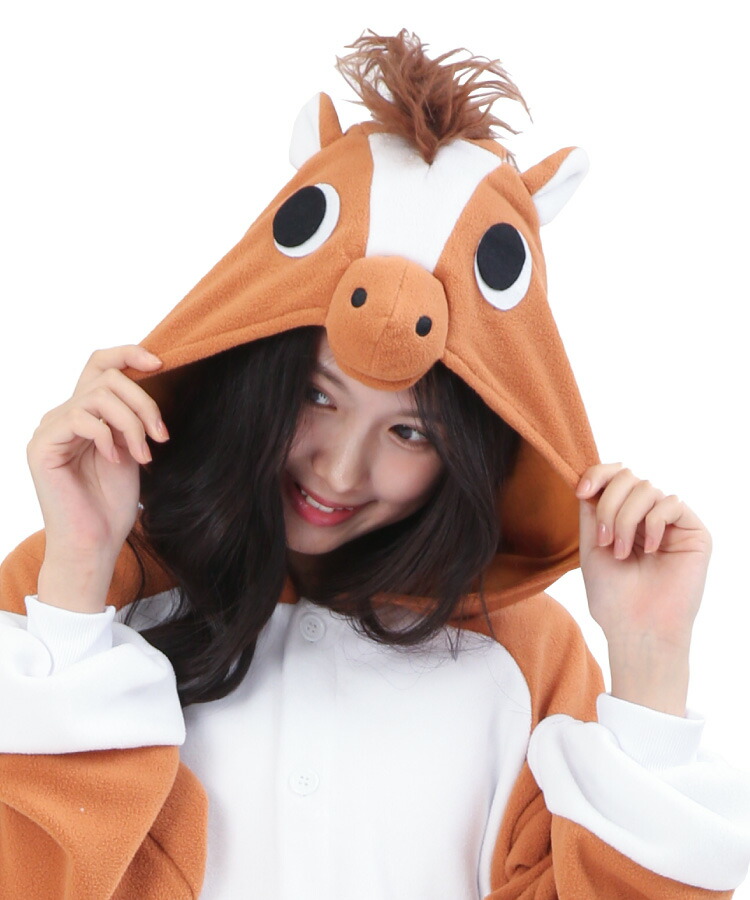 SAZAC（サザック） 着ぐるみ パジャマ 大人用 フリース アニマル ウマ