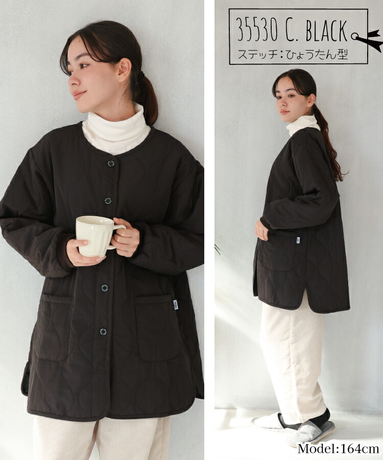 割烹着 かっぽう着 おしゃれ ロング丈 かぶるだけ 暖かい 保育士 スモック 前開き 中綿キルト キルティング 秋 冬 軽い あったか かわいい シンプル 無地 袖口リブ付き 長袖 エプロン 大人 シャカシャカ アウター風 M〜L