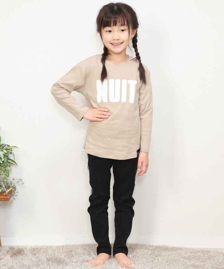パジャマ キッズ 長袖 女の子 綿100％ かぶり ライン 春 秋