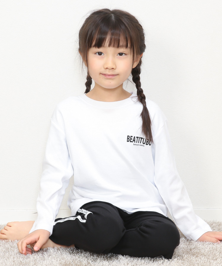 パジャマ キッズ 長袖 女の子 綿100％ かぶり ライン 春 秋