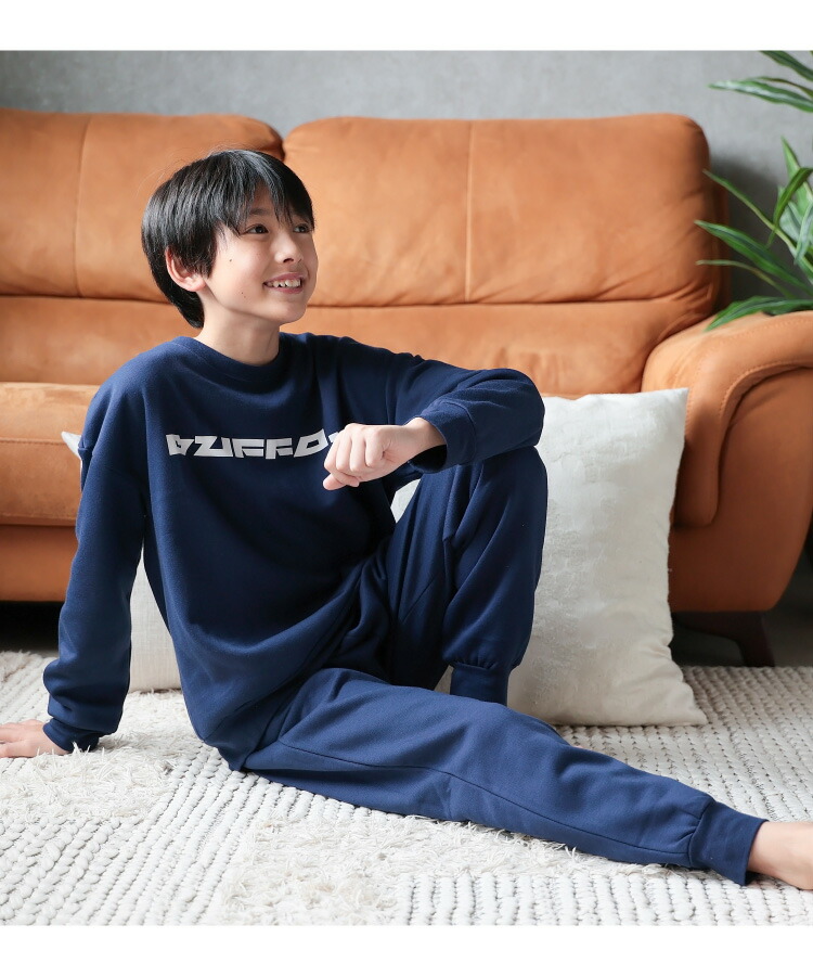 パジャマ キッズ スウェット 裏起毛 男の子 140 150 160 スウェット 上下 セットアップ 冬 秋 長袖 部屋着 ルームウェア かぶり あったか 厚め かわいい スポーティー 子供 ジュニア 小学生 中学生 修学旅行 Genius.jr