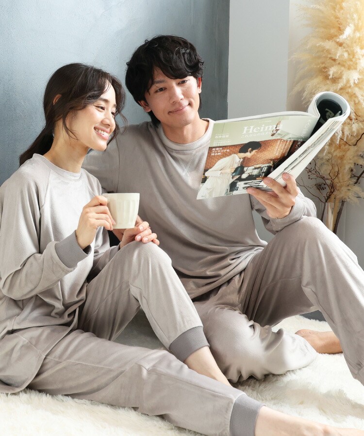 パジャマ メンズ 冬 冬用 秋 長袖 前開き ストレッチベロア あったか 暖かい パジャマ ルームウェア 紳士 男物 無地 入院 伸縮性 保温性 ルームサプリ Room suppli M L LL 2L 3L サイズ 