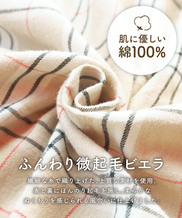 ネグリジェ ワンピース 長袖 可愛い 前開き 綿100％ 秋 春 パジャマ ワンピース レディース ビエラ素材 ソフト加工 コットン チェック 入院 ロング 産後 マタニティ Roomsuppli ルームサプリ M L LL 2L サイズ