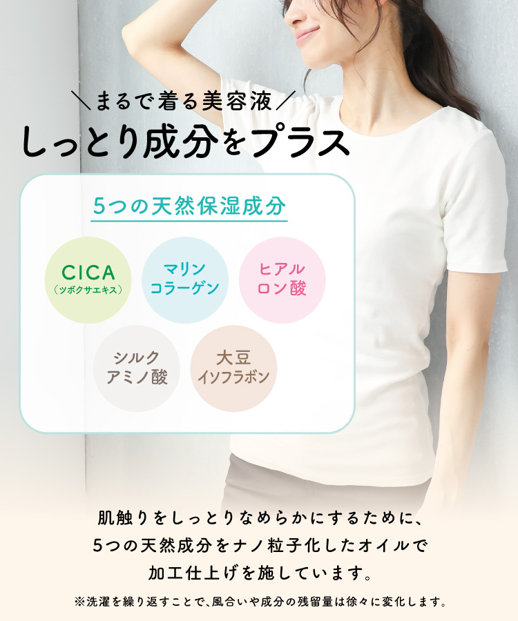 インナー レディース 半袖 冬 秋 綿100％ あったかインナー 汗取りインナー 汗染み防止 肌着 下着 乾燥対策 吸湿発熱 保温 暖かい 伸縮性 コットン こもれびインナー ギフト プレゼント M L LL 2L サイズ