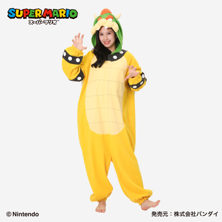クッパ着ぐるみ スーパーマリオコスプレ BANDAI スーパーマリオ 着ぐるみ パジャマ 大人用 フリース クッパ スーパー