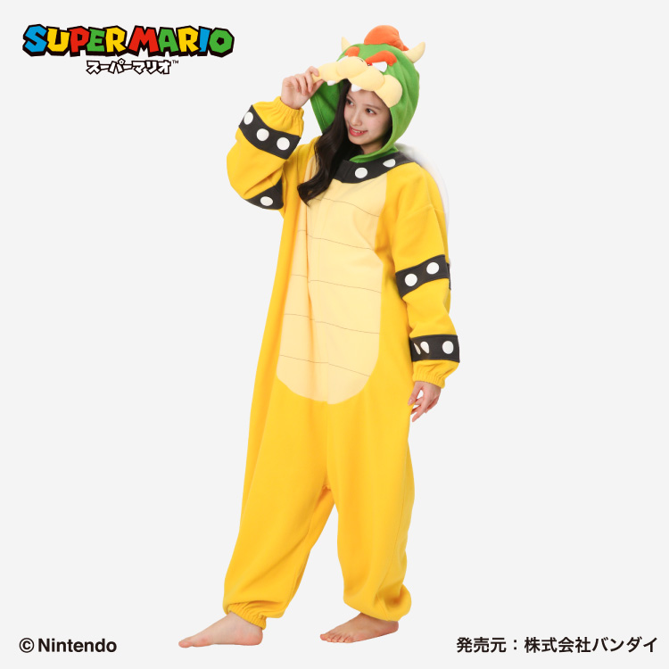 クッパ着ぐるみ スーパーマリオコスプレ BANDAI スーパーマリオ 着ぐるみ パジャマ 大人用 フリース クッパ スーパー