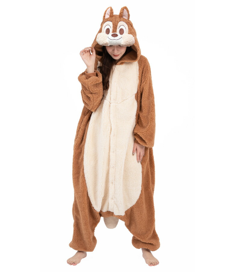 着ぐるみ パジャマ 大人用 ディズニー ボア素材 チップ チップとデール サンメモシリーズ ハロウィン 衣装 変装 変身 コスチューム キャラクター ギフト プレゼント