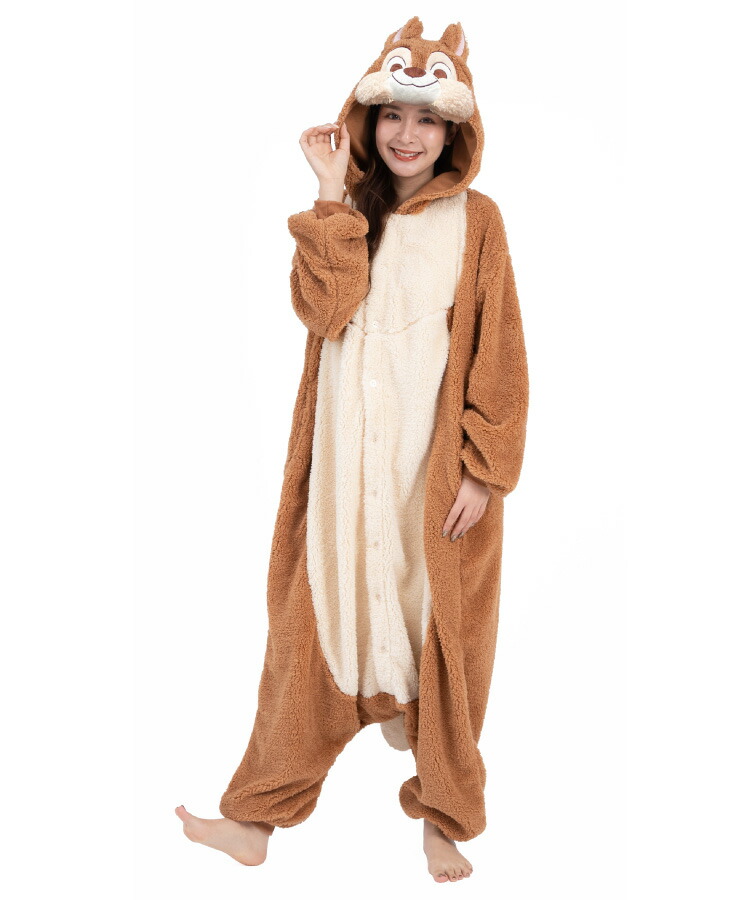 着ぐるみ パジャマ 大人用 ディズニー ボア素材 チップ チップとデール サンメモシリーズ ハロウィン 衣装 変装 変身 コスチューム キャラクター ギフト プレゼント
