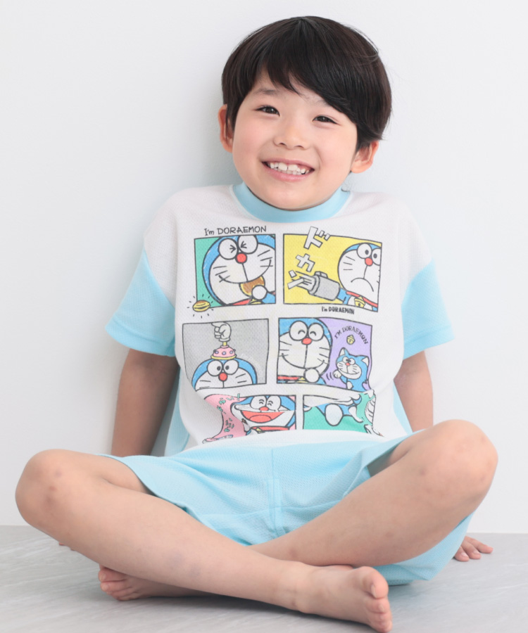パジャマ キッズ 男の子 蓄光プリント付 半袖 夏 天竺 トーマス でん