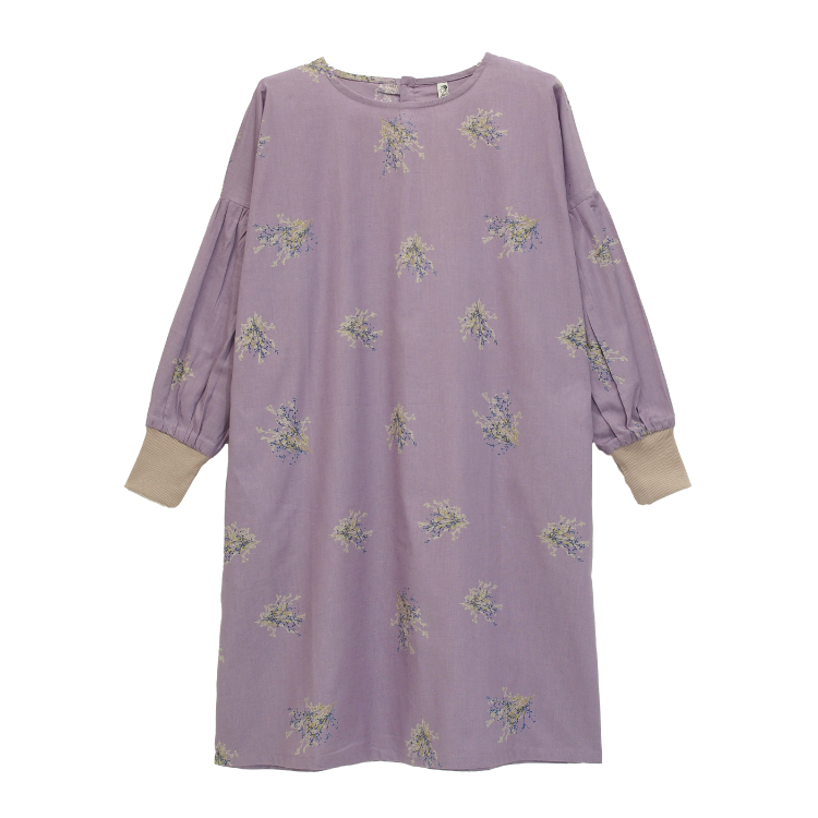 割烹着 かわいい おしゃれ 保育士 ロング丈 リブ付き 無地 秋 春