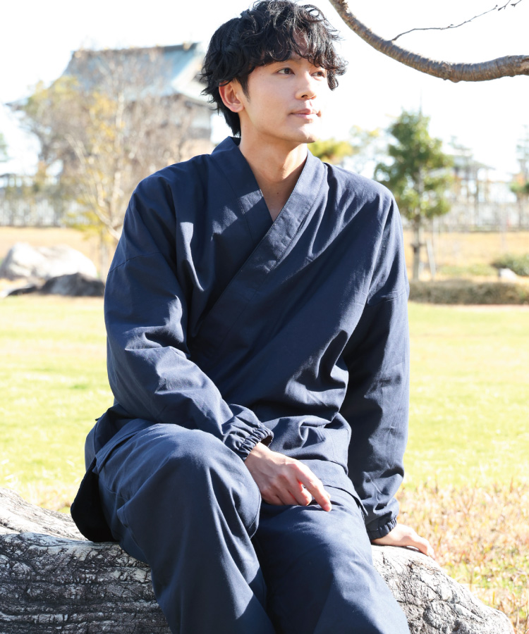 作務衣 メンズ 冬 冬用 パジャマ フリース 男性 暖かい 厚手 おしゃれ