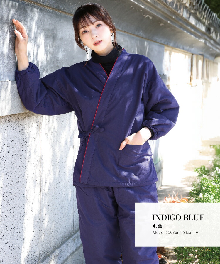 作務衣 女性 レディース 冬 冬用 フリース  暖かい 厚手 おしゃれ パジャマ ルームウェア 中綿入り生地 あったか 綿100％ さむえ 作業着 部屋着 無地 婦人 サムエ 防寒作務衣 職人 M L LL 2L 大きいサイズ